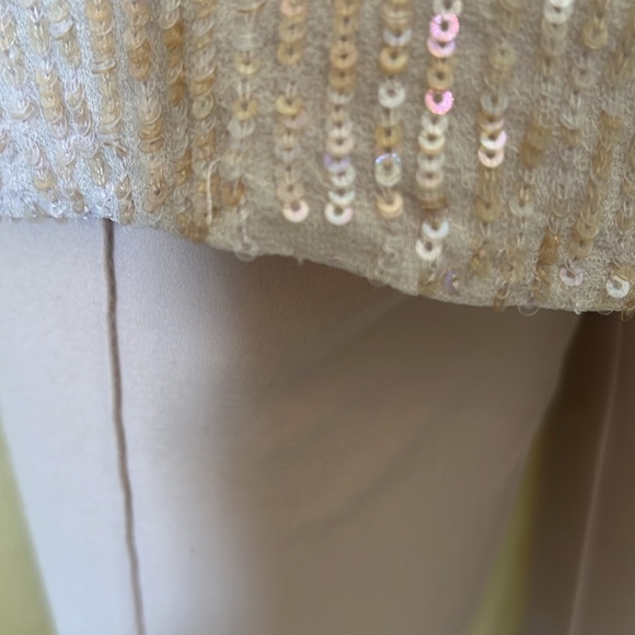 J. Crew Sequin Tank Top Nude Pink Silk Tissue Layered 4 Small Sparkle #27595 - Picture 14 of 14